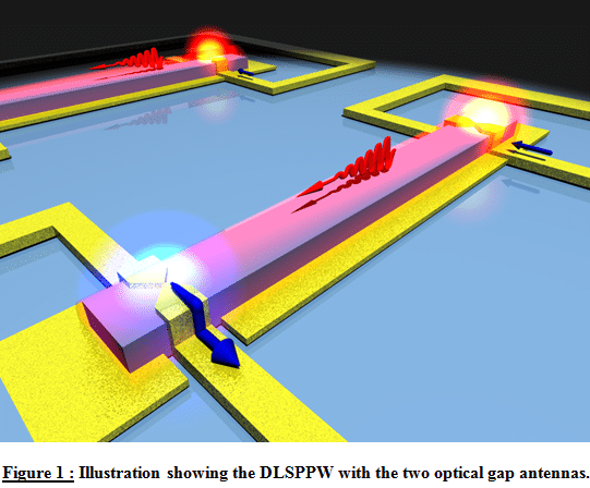 Figure 1 : Illustration showing the DLSPPW with the two optical gap antennas